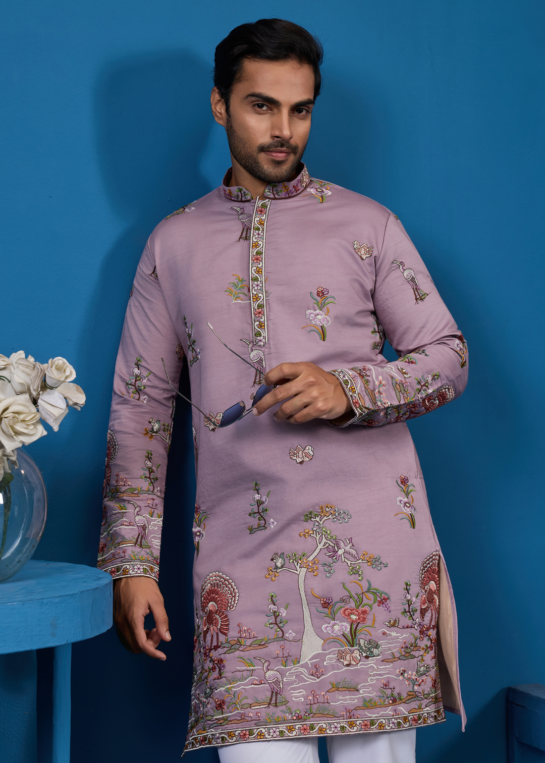 Soft Mauve Mens Wear Kurta with Pant