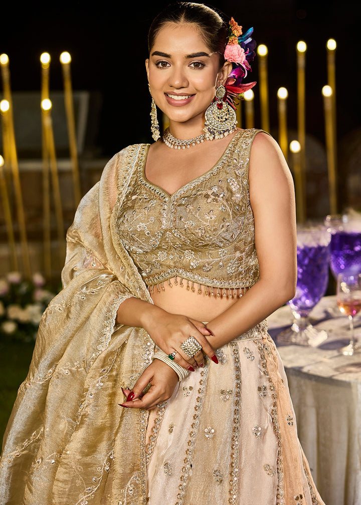 Multi Satin Silk Lehenga Choli with Sequince Embroidered