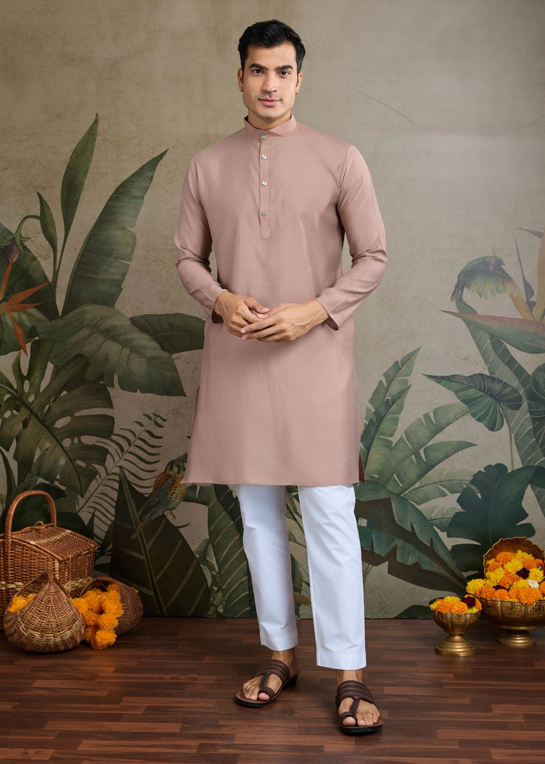 Ivory Mens Wear Koti Style with Kurta and Pajama