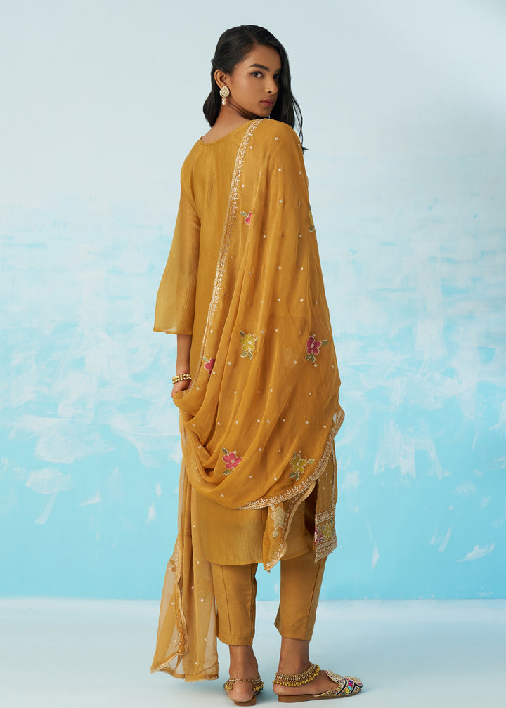 Mustard Yellow Salwar Suit With Dupatta