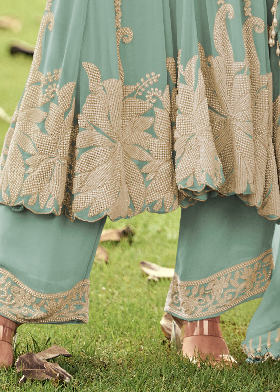 Sky Bkue Georgette Anarkali Suit