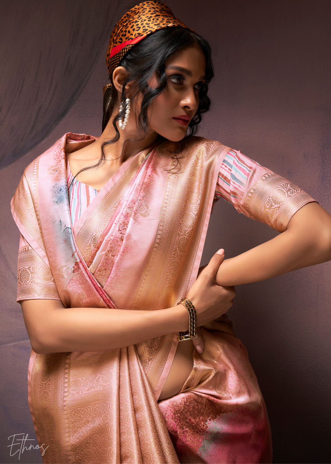 Soft Pink Handloom Weaving Silk Saree