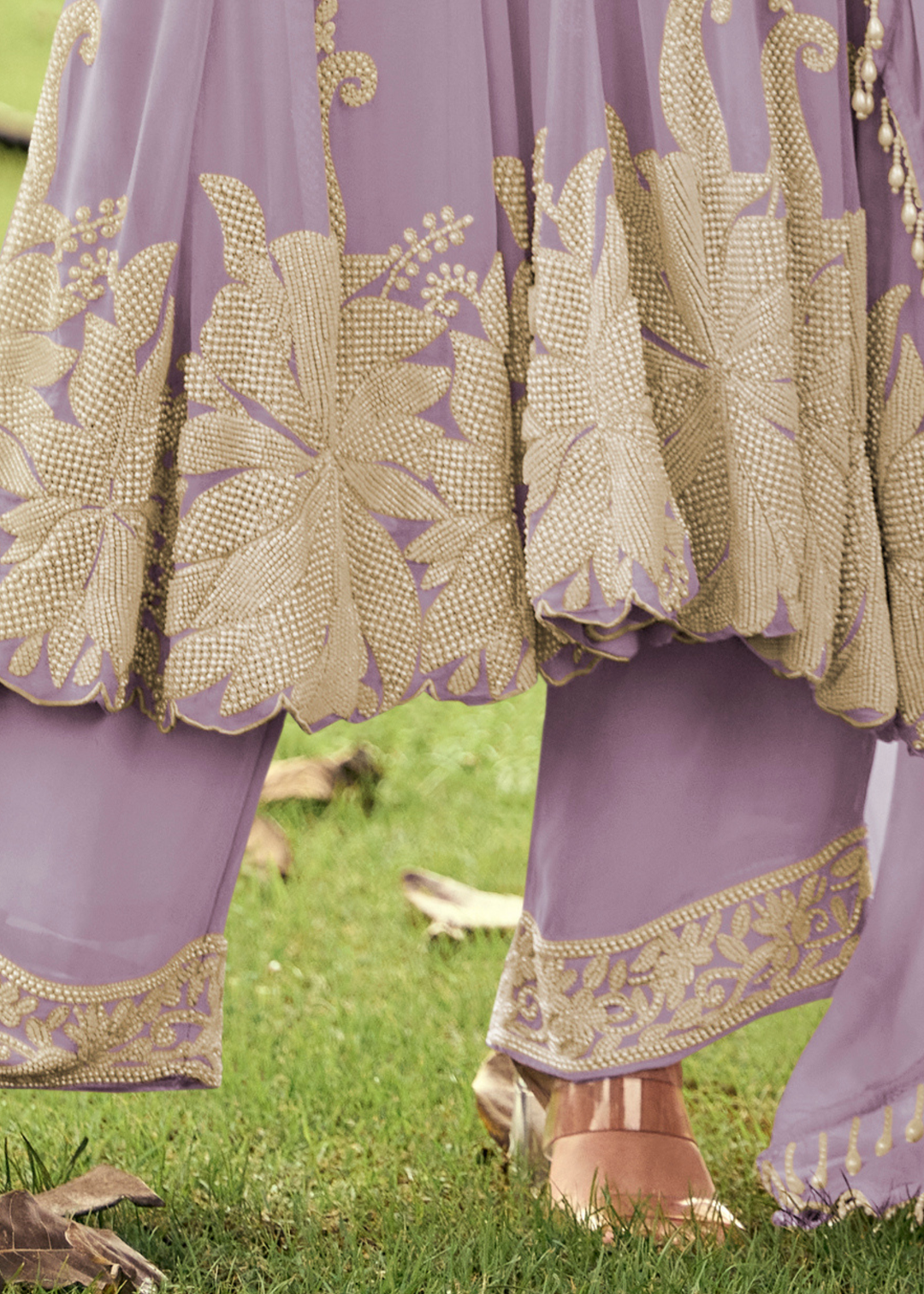 Lilac Purple Georgette Anarkali Suit