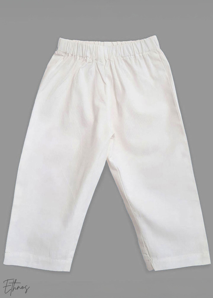 Organic Cotton Textured White Kurta with Pant