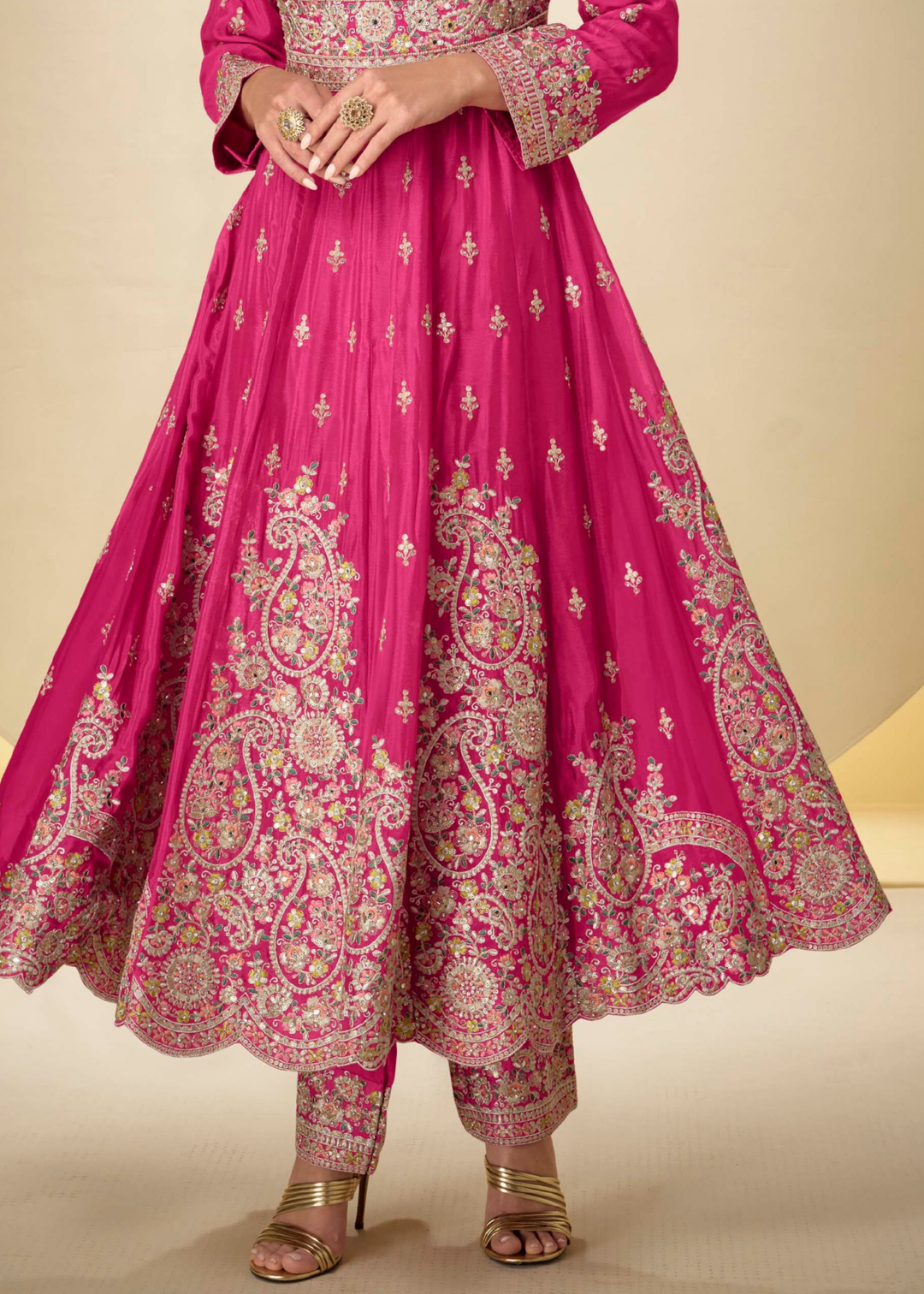 Rani Pink Chinon Salwar Suit