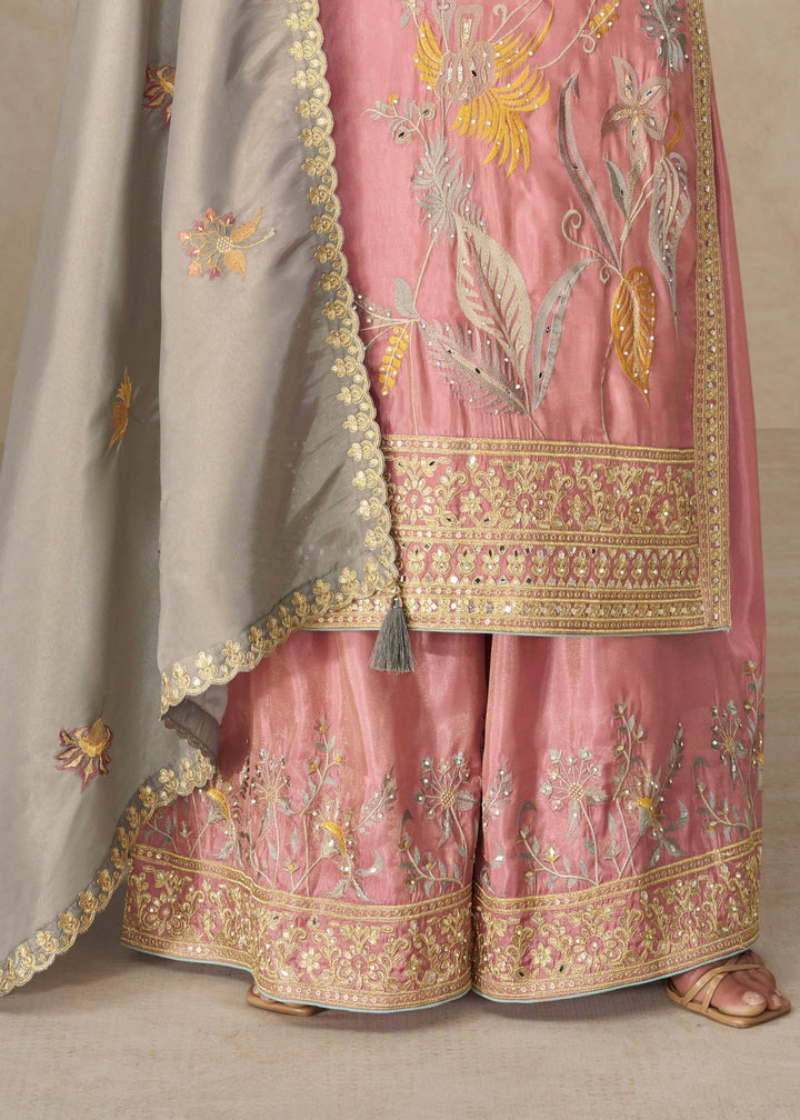 Dusty Rose Pink Premium Simar Silk Salwar Suit