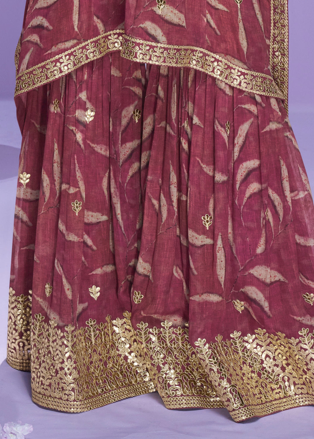 Cardinal Red Georgette Kaftan Set