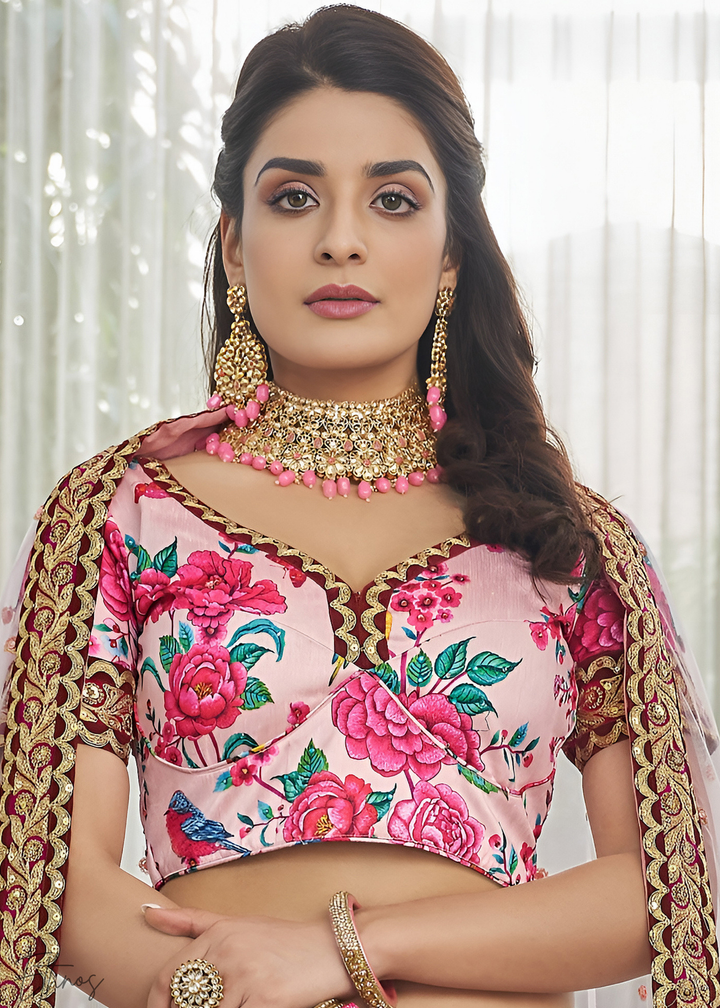 Candy Floss Pink Silk Lehenga With Dupatta