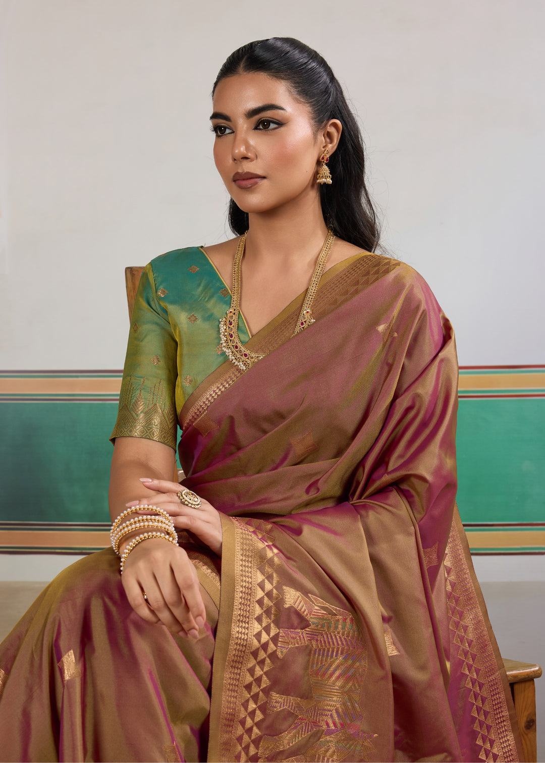 Coffee brown Pure Silk Saree