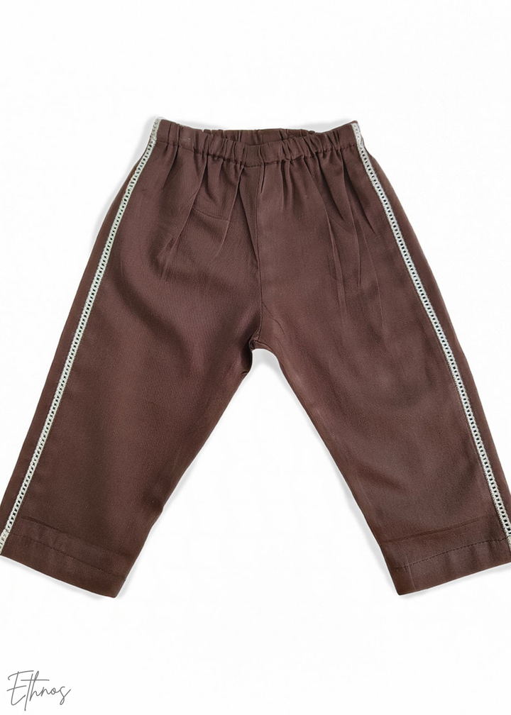 Organic Cotton Brown Kurta with Pants - Plaintain