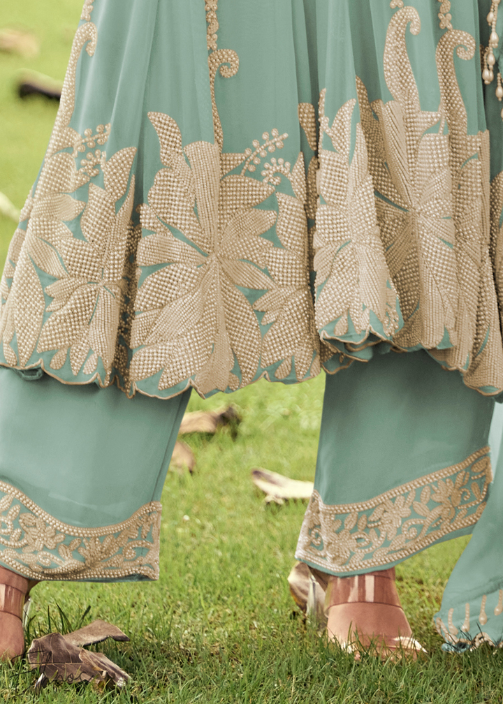 Sky Blue Georgette Anarkali Suit