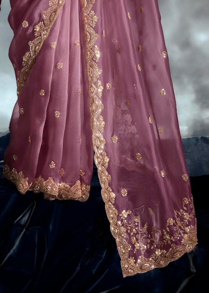 Blush Pure Fancy Saree with Hand Worked Border