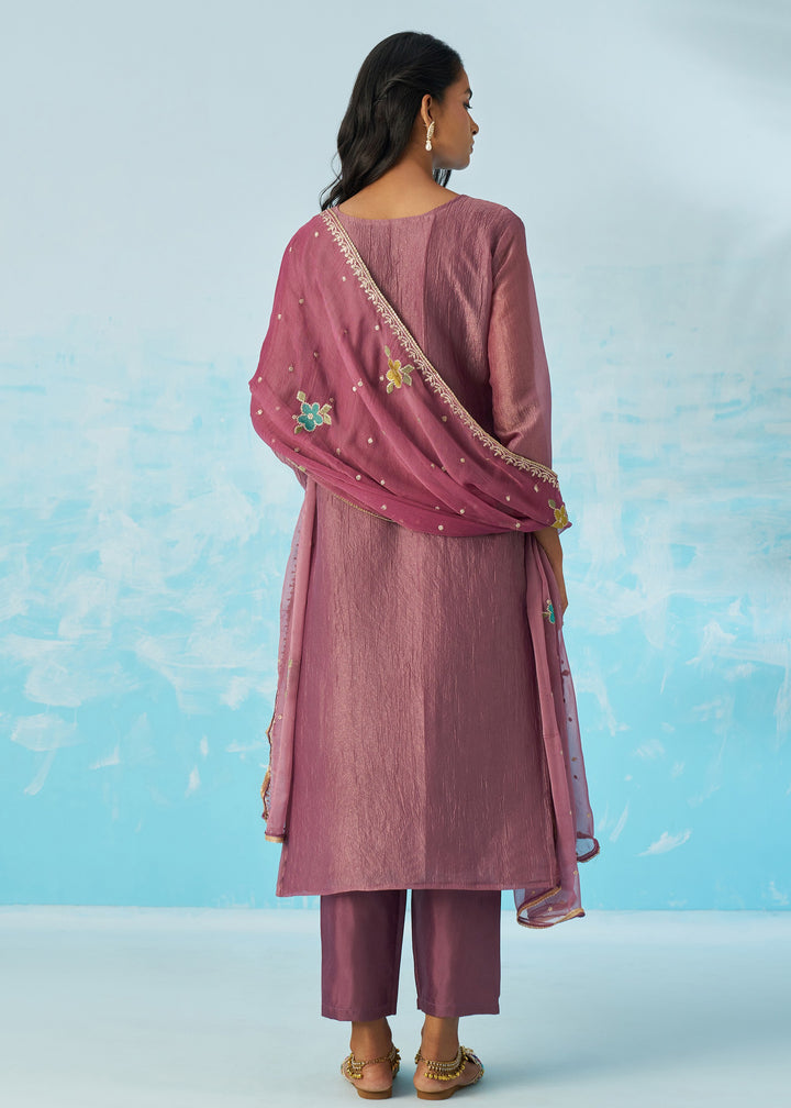 Rosewood Mauve Salwar Suit With Dupatta