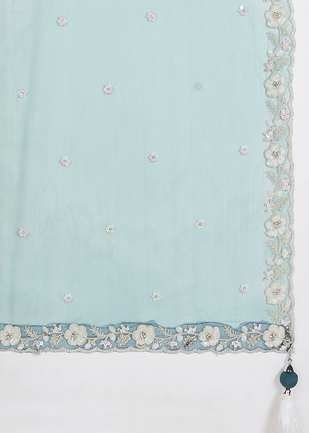 Dark Cyan Blue Georgette Lehenga Choli