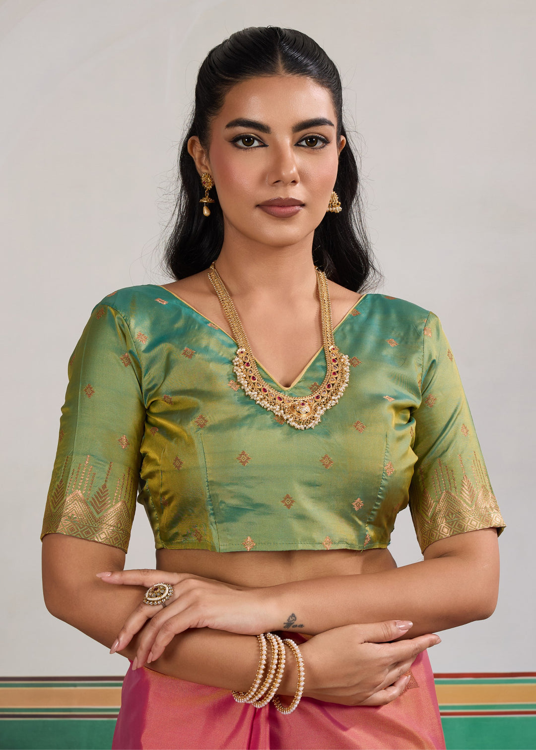 Rani pink Pure Silk Saree