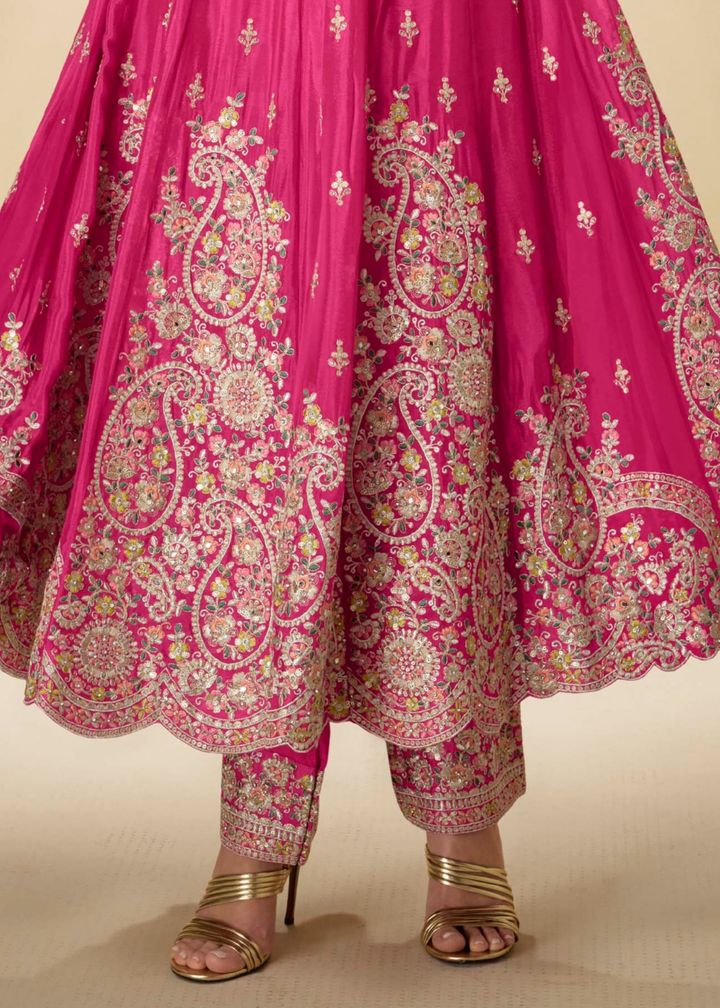 Rani Pink Chinon Salwar Suit