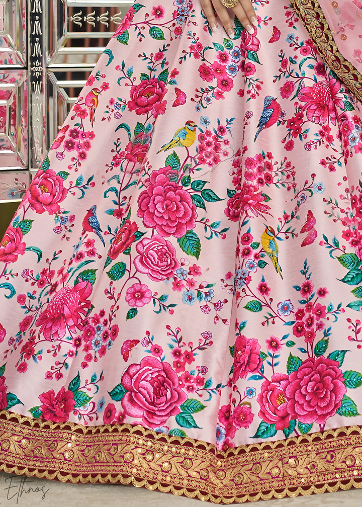 Candy Floss Pink Silk Lehenga With Dupatta