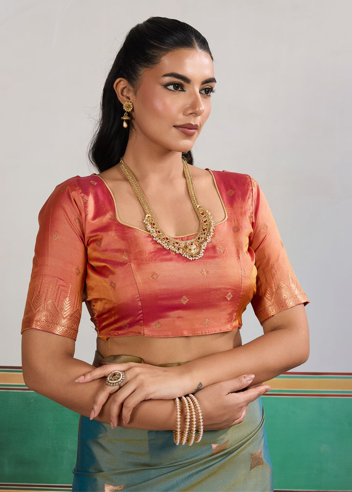 Teal blue Pure Silk Saree