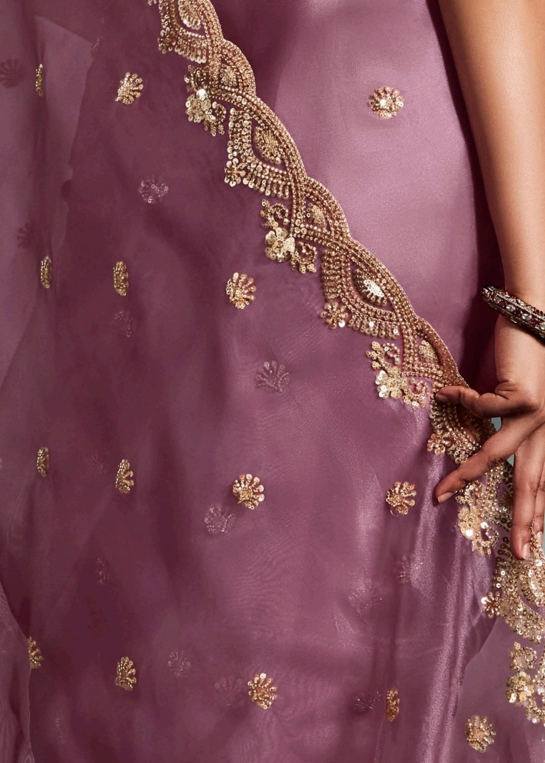 Blush Pure Fancy Saree with Hand Worked Border