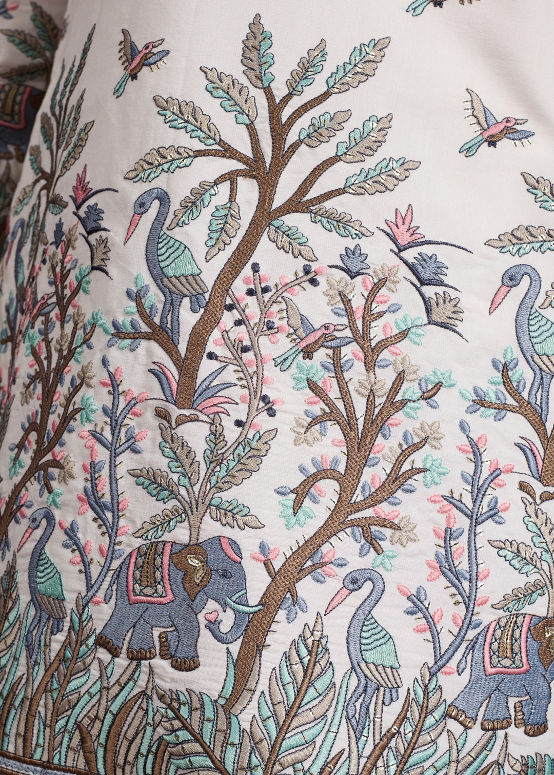 Creamy White Mens Silk Kurta with Pant