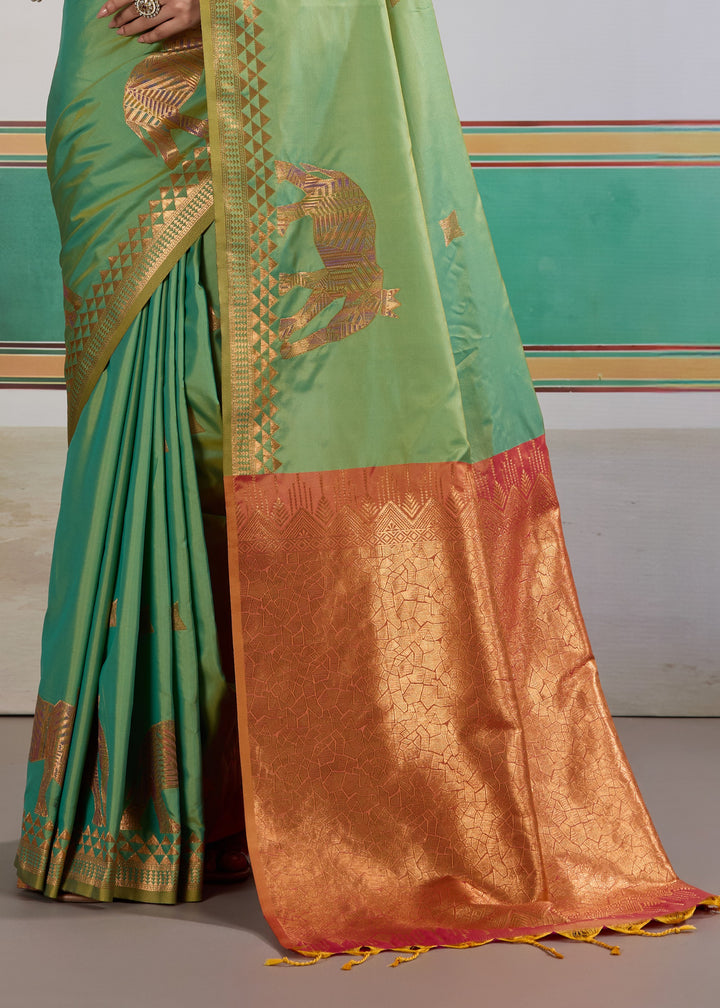 Sea green Pure Silk Saree