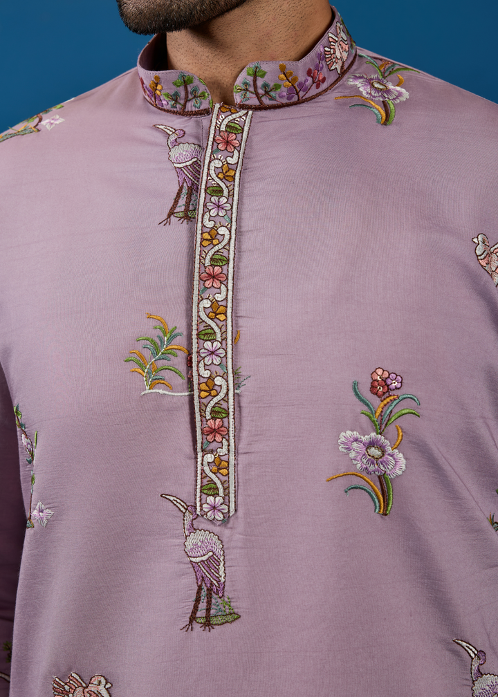 Soft Mauve Mens Wear Kurta with Pant