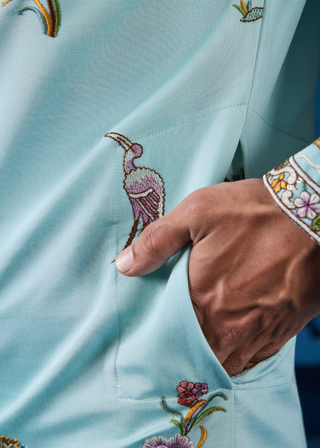 Seafoam Blue Mens Wear Kurta with Pant