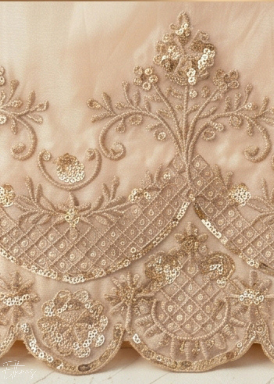 Alabaster White Regal-Embroidered Silk Sharara Suit