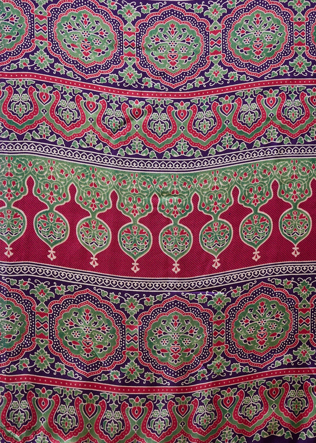 Amethyst Modal Silk Ajrakh Border Saree