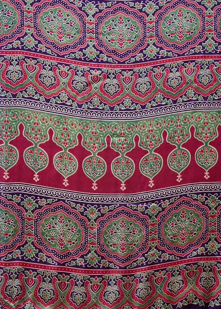 Amethyst Modal Silk Ajrakh Border Saree