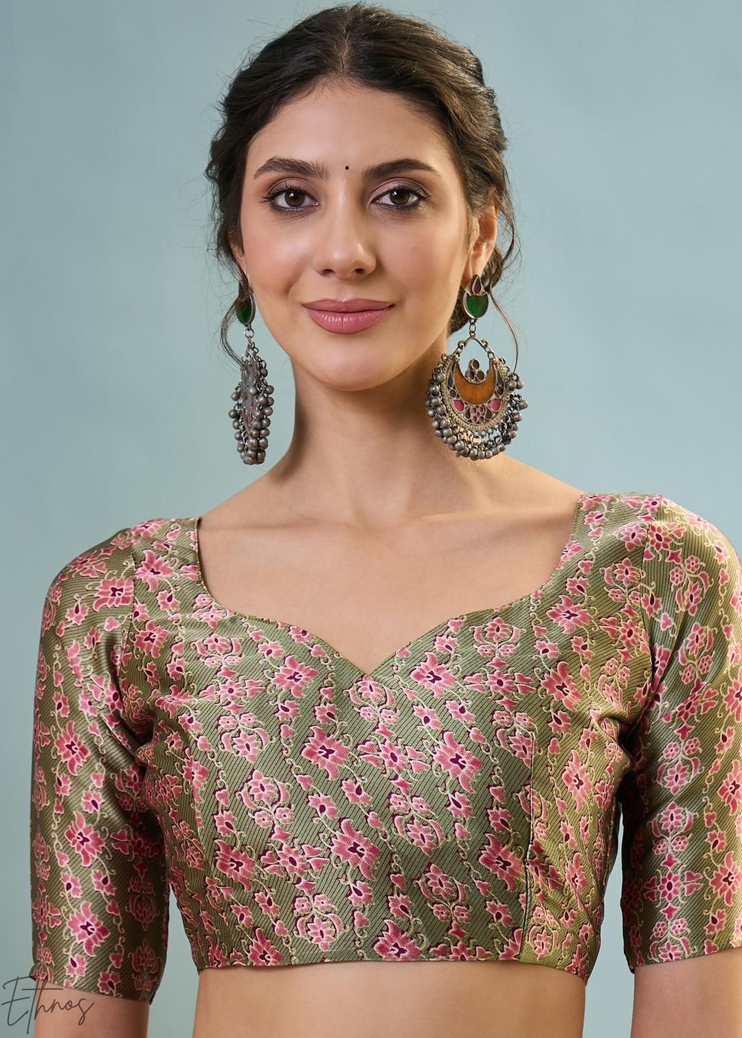 Amethyst Modal Silk Ajrakh Border Saree