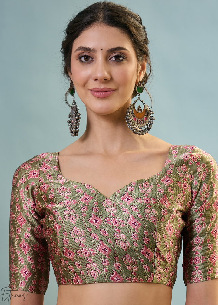 Amethyst Modal Silk Ajrakh Border Saree