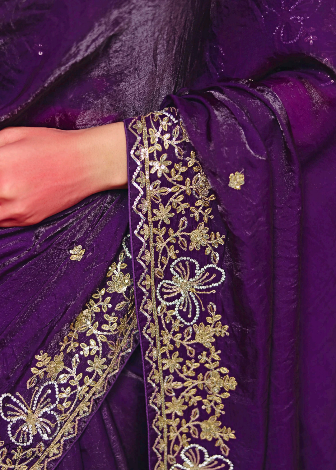 Amethyst Royal-Regalia Tissue Silk Saree