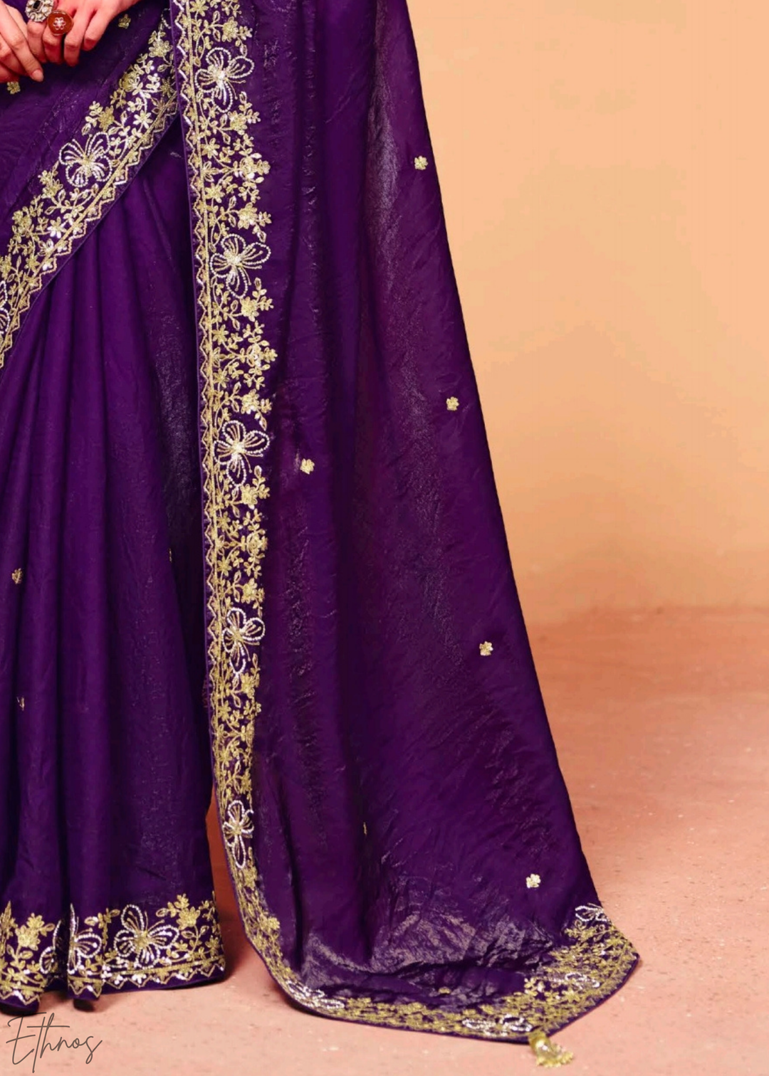 Amethyst Royal-Regalia Tissue Silk Saree