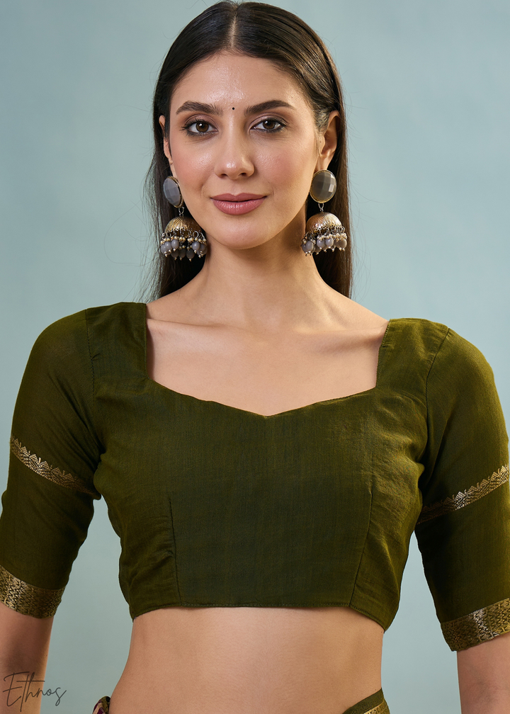 Amethyst Striped Ajrakh PV Cotton Saree