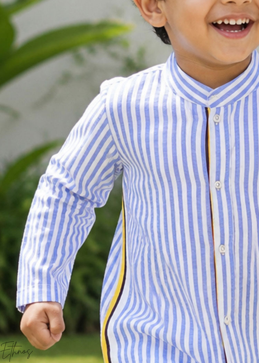Blue Stripe Organic Cotton Kurta Pajama Set