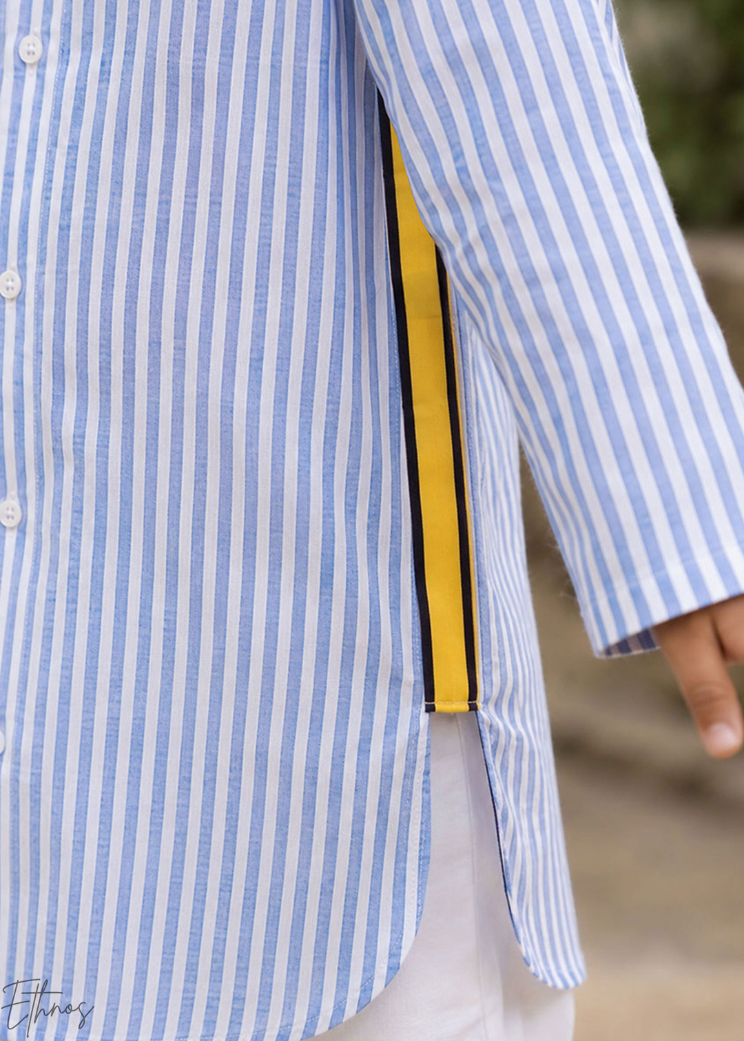 Blue Stripe Organic Cotton Kurta Pajama Set