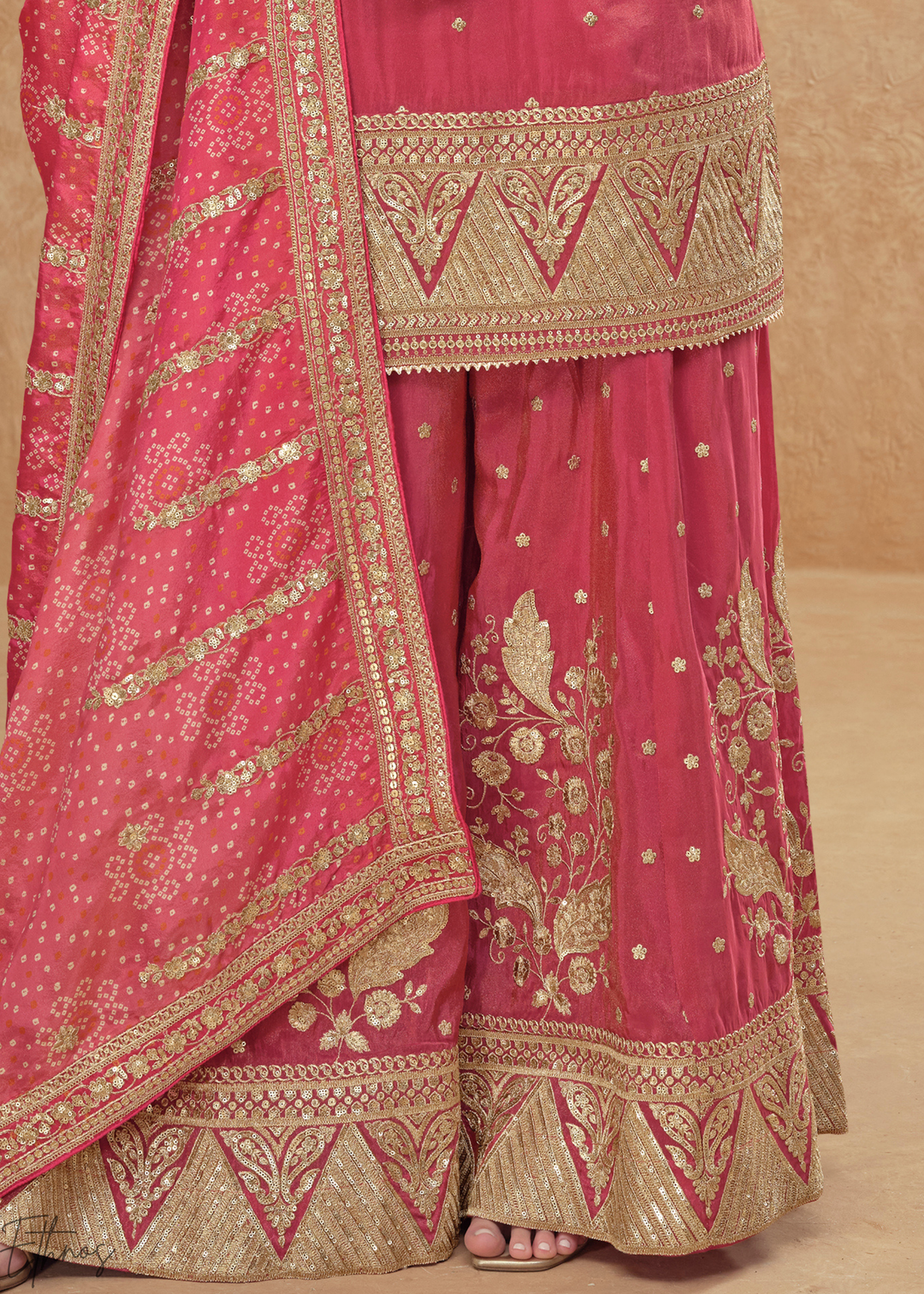 Blush Pink Simar Silk Palazzo Suit