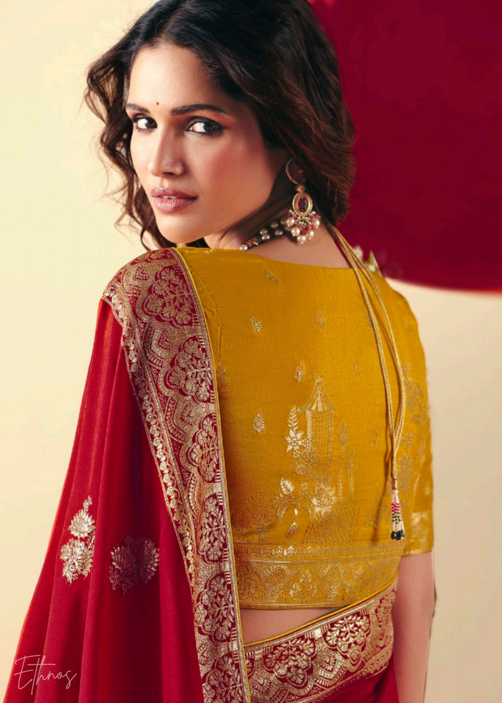 Bridal Red Zari Dola Silk Saree