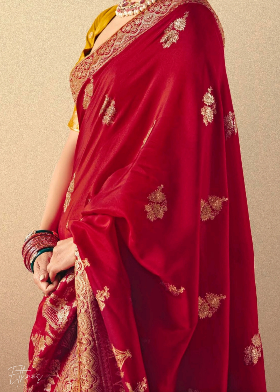 Bridal Red Zari Dola Silk Saree