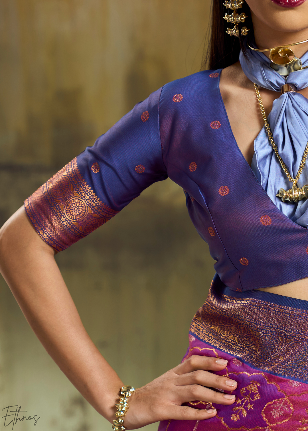 Brilliant Fuchsia Plum Pochampally Ikkat Silk Saree
