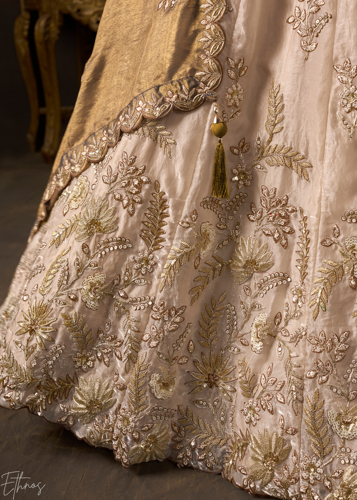 Bronze Gilded Meadow Silk Lehenga Choli
