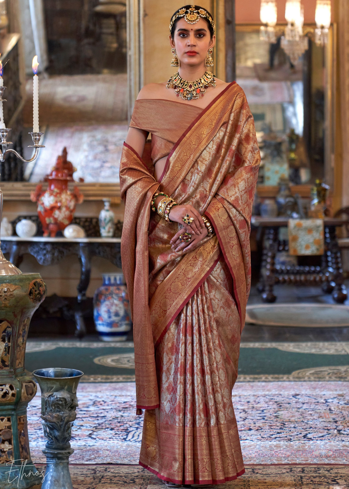 Bronze Tissue Dharmavaram Silk Saree