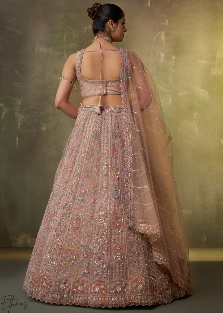 Champagne Beige Soft Net Lehenga Choli