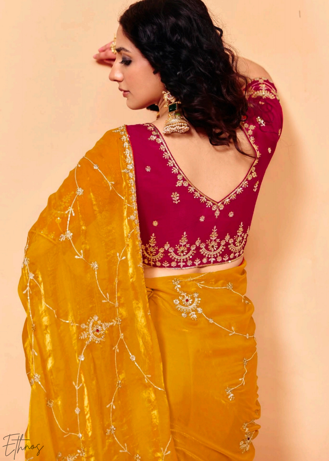 Citrine Sunbeam Zari Tissue Silk Saree