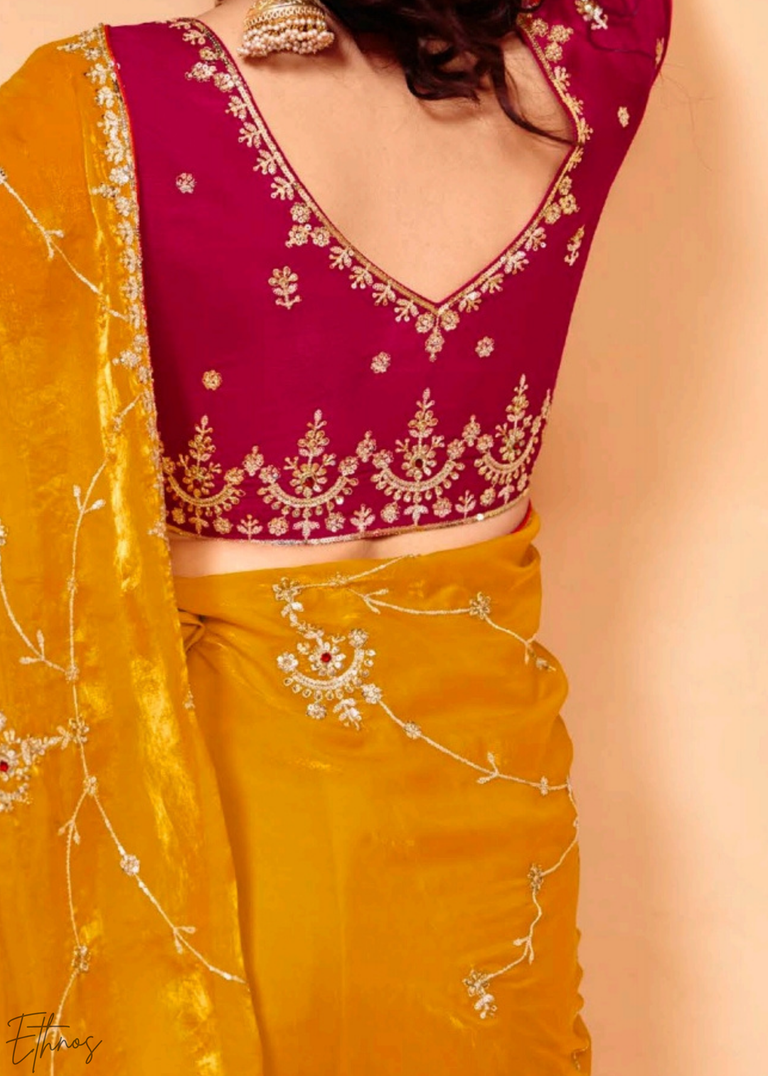 Citrine Sunbeam Zari Tissue Silk Saree