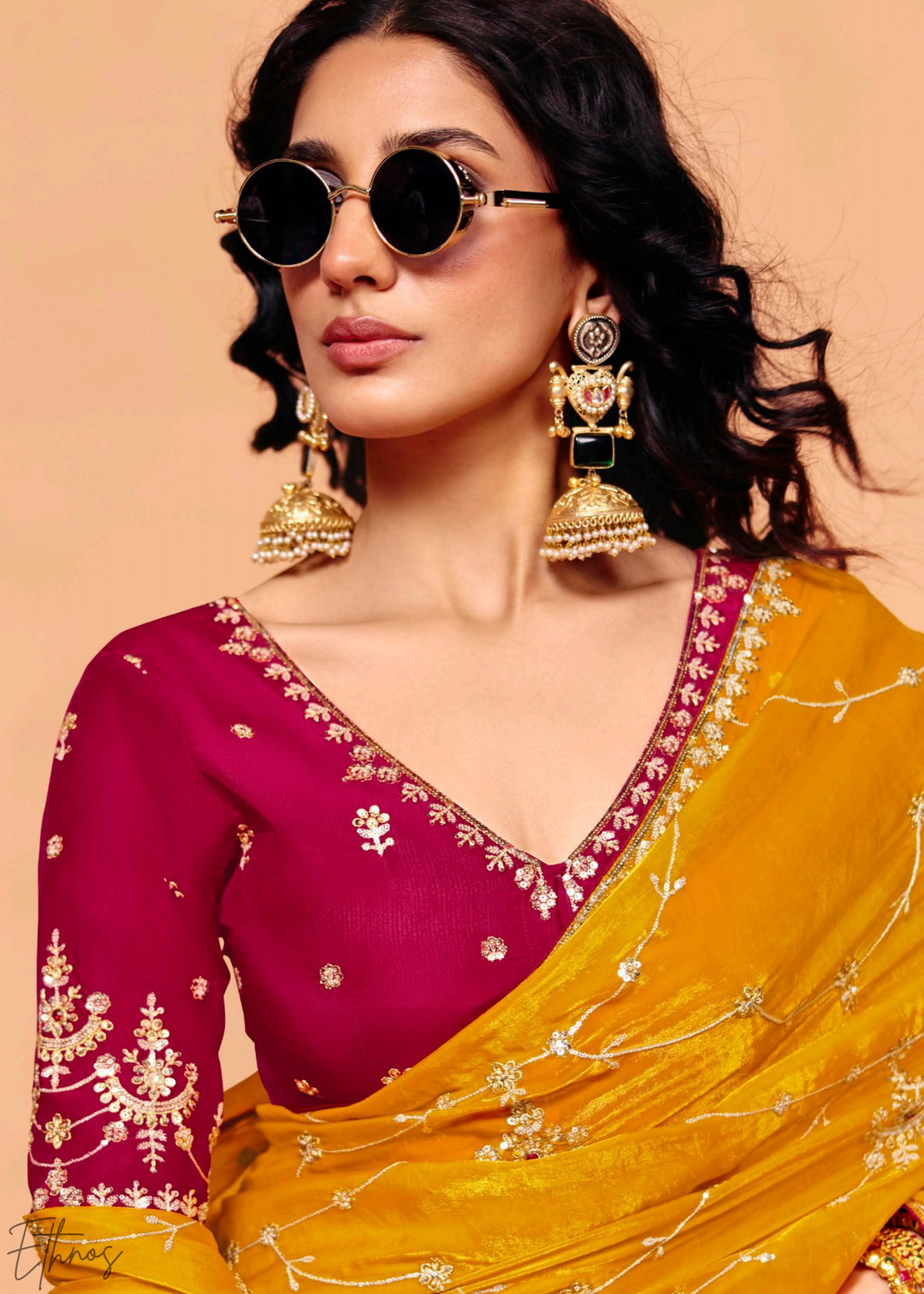 Citrine Sunbeam Zari Tissue Silk Saree