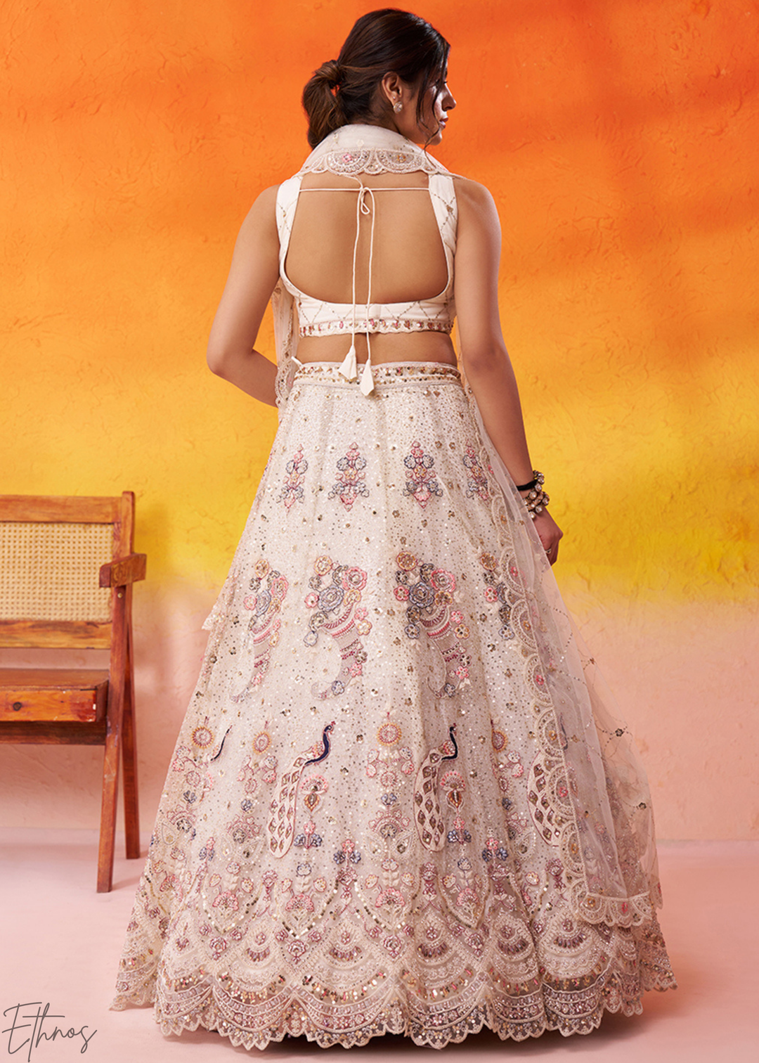 Ivory Soft Net Lehenga Choli