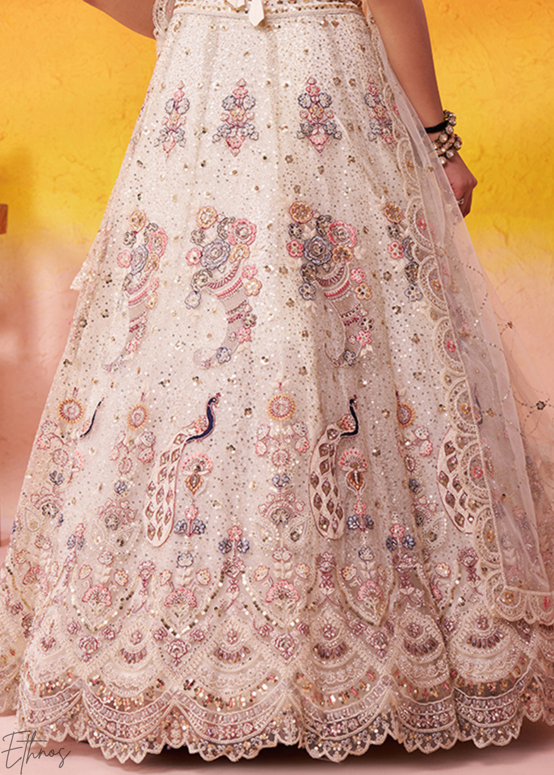 Ivory Soft Net Lehenga Choli