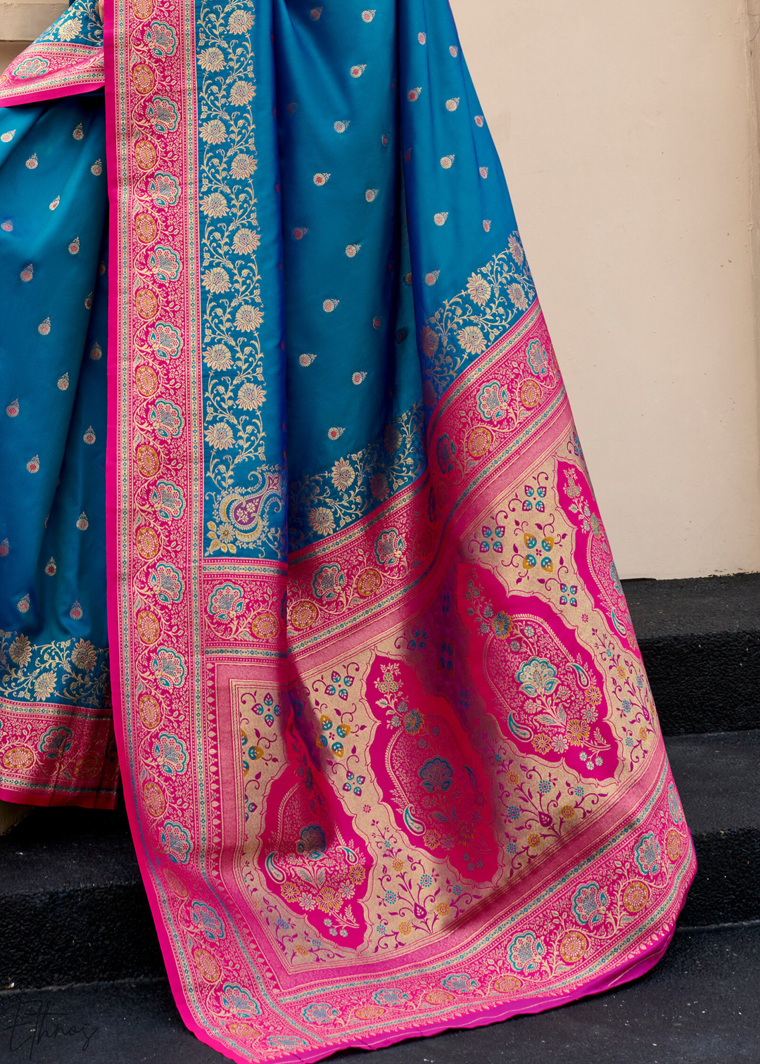Deep Blue Banarasi Silk  Saree